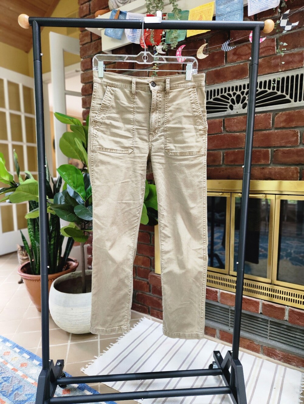 Madewell Cream Utility Chino Pants Women’s Size 25 Beige Straight Leg